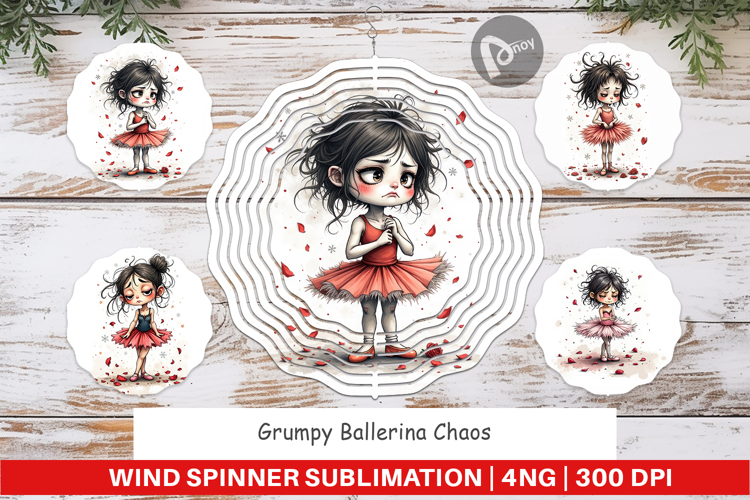 Wind Spinner Grumpy Ballerina Chaos