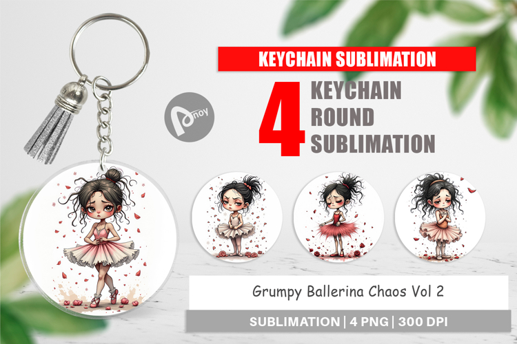 Keychain Grumpy Ballerina Chaos