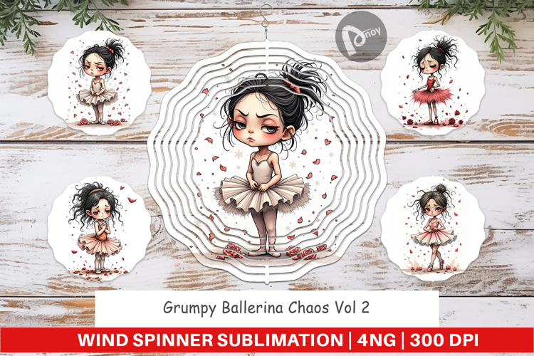 Wind Spinner Grumpy Ballerina Chaos