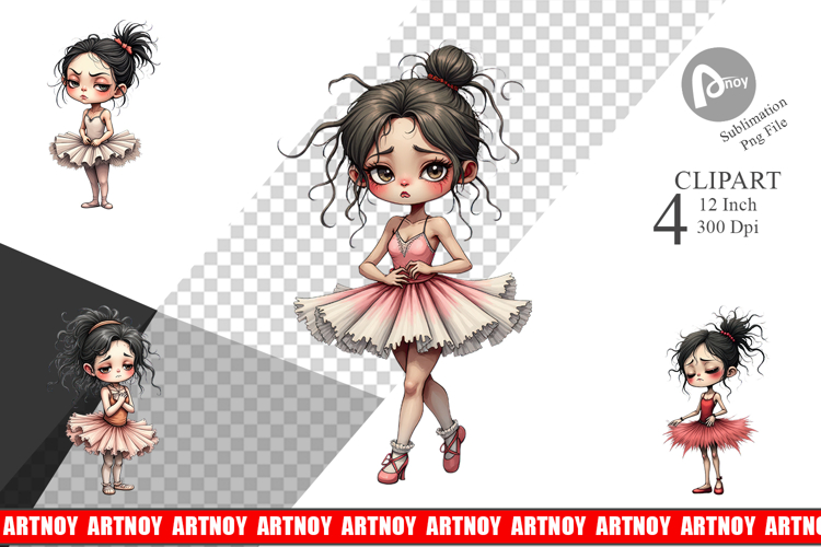 Grumpy Ballerina Chaos Clipart
