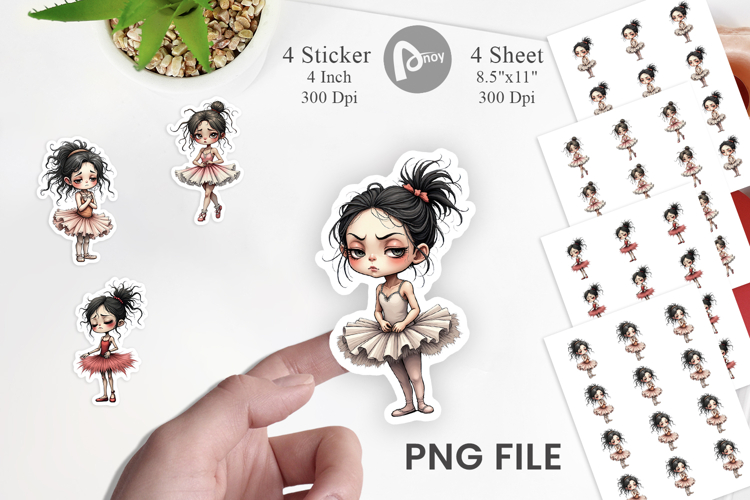 Grumpy Ballerina Chaos Sticker