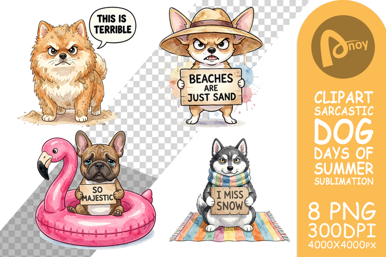 Grumpy Beach Dog Sarcastic Sublimation