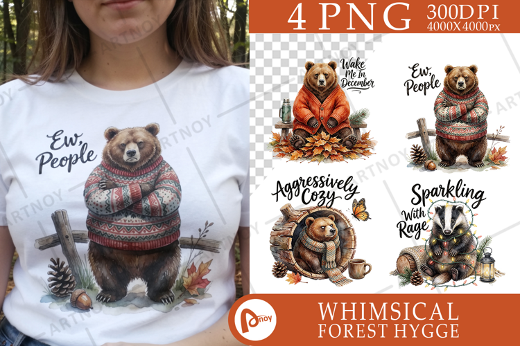 Grumpy Bear Badger Sublimation