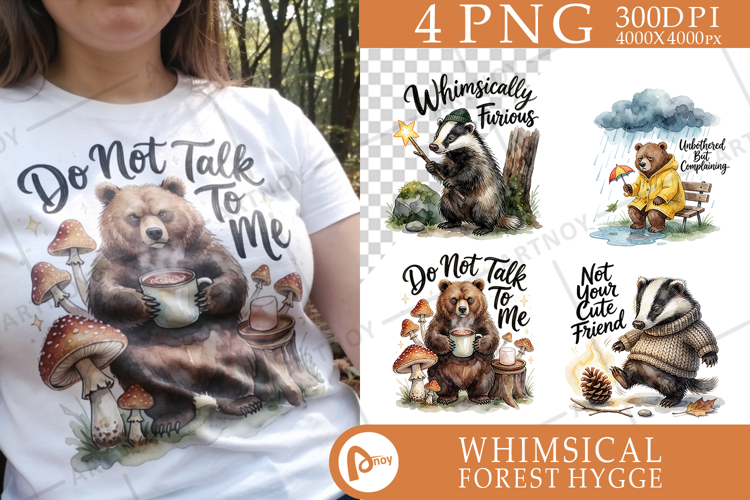 Grumpy Bear Badger Sublimation