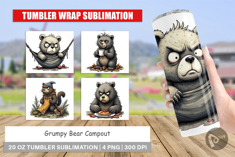 Tumbler Grumpy Bear Camp