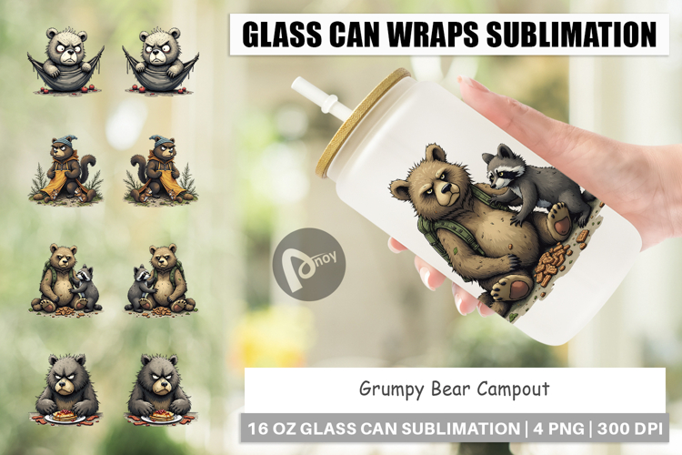 Glass Can Grumpy Bear Camp
