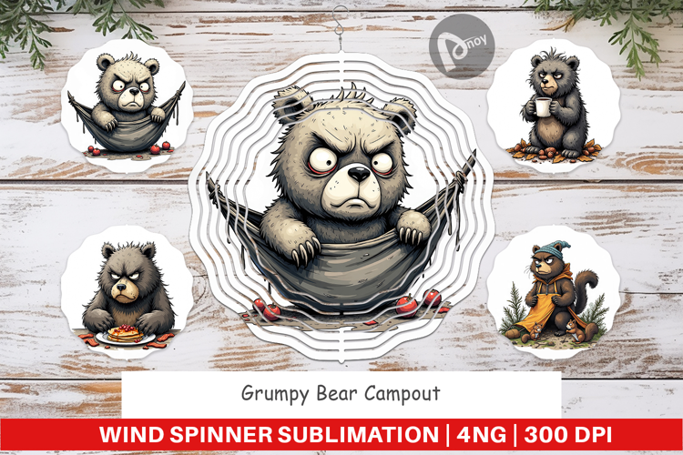 Wind Spinner Grumpy Bear Camp