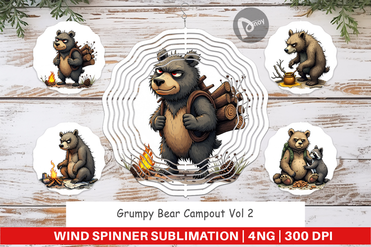 Wind Spinner Grumpy Bear Camp
