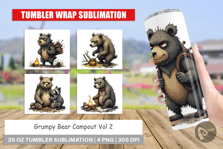 Tumbler Grumpy Bear Camp