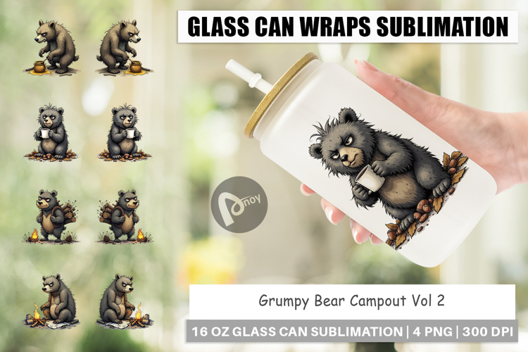 Glass Can Grumpy Bear Camp