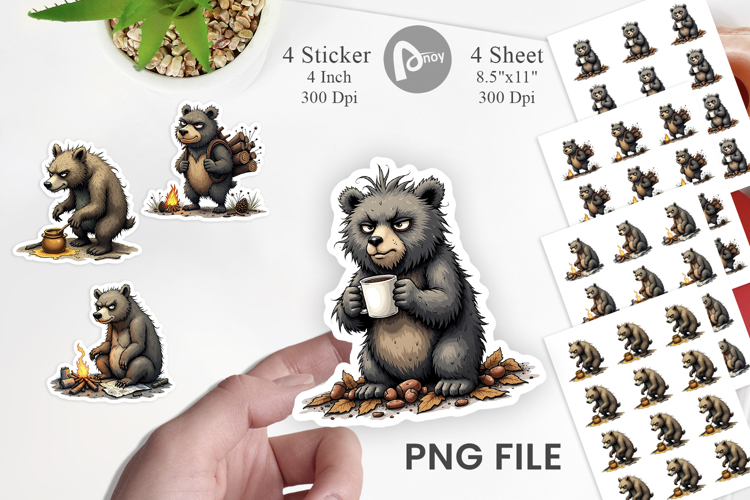 Grumpy Bear Camp Sticker