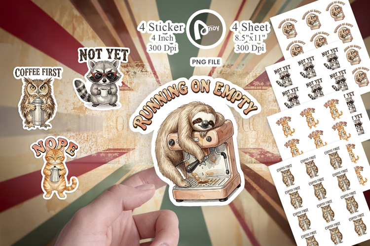Grumpy Caffeine Crash Sticker