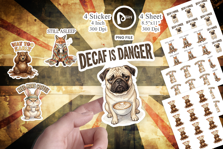 Grumpy Caffeine Crash Sticker
