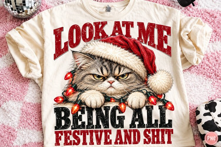Grumpy Cat Christmas PNG example image 1