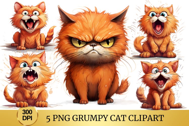 5 png Sarcastic Dark Orange Grumpy Cat, Grumpy Cat Bundle example image 1