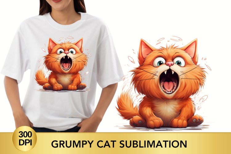 Sarcastic Orange Grumpy Cat, Grumpy Cat sublimation