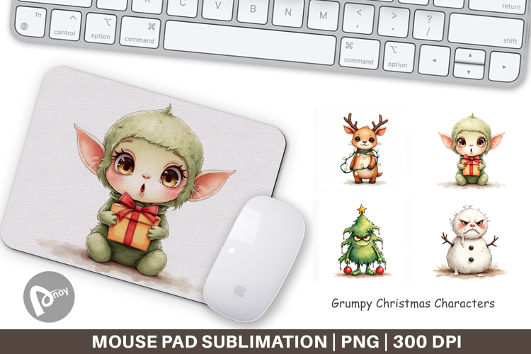 Grumpy Christmas Mouse Pad