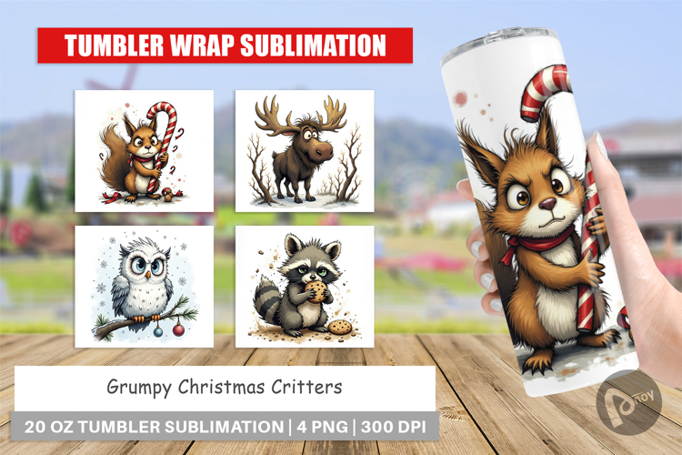 Tumbler Grumpy Christmas Critters