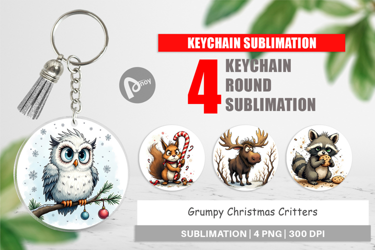 Keychain Grumpy Christmas Critters