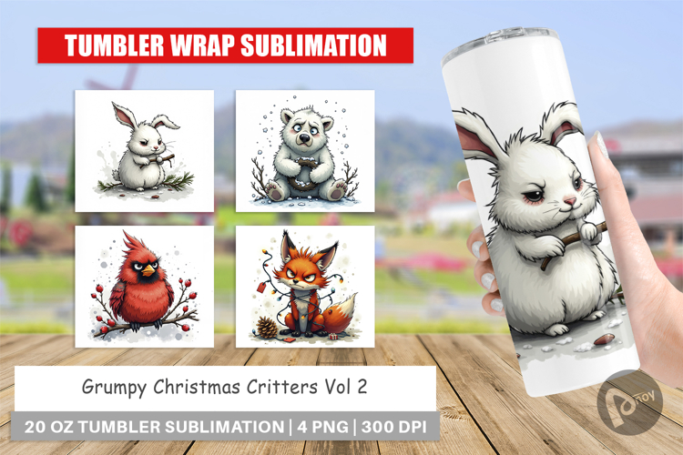 Tumbler Grumpy Christmas Critters