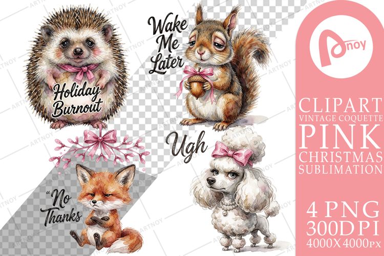Coquette Holiday Animals Sublimation