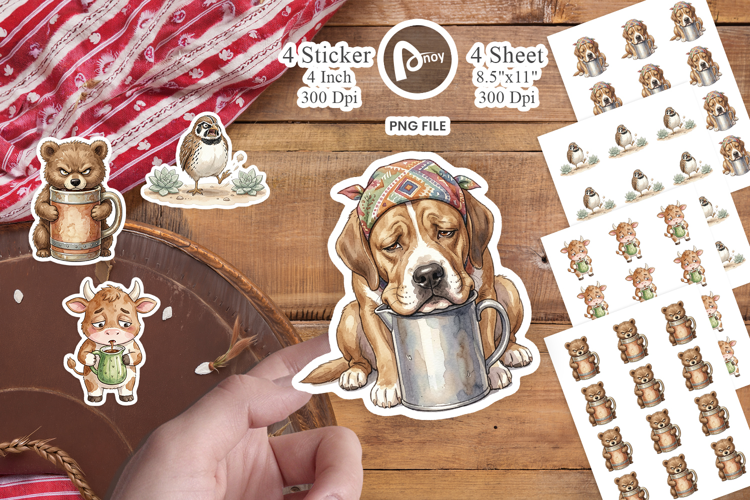 Grumpy Desert Coffee Animal Sticker