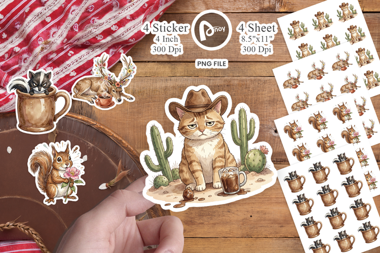 Grumpy Desert Coffee Animal Sticker