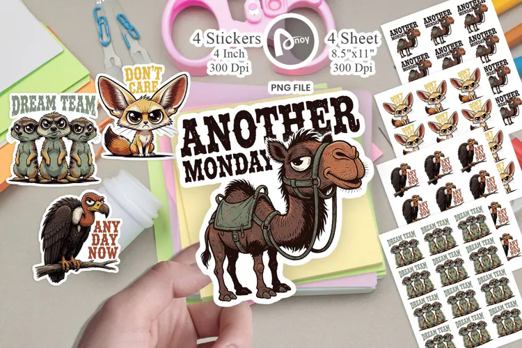 Grumpy Desert Wildlife Sticker