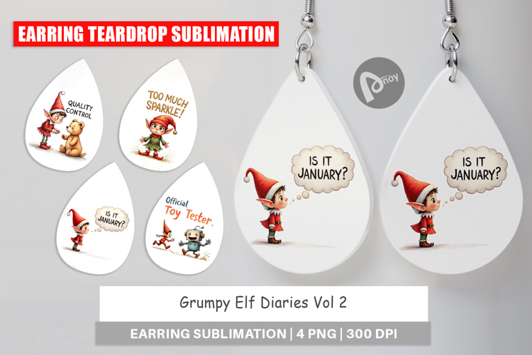 Grumpy Elf Diaries Earring