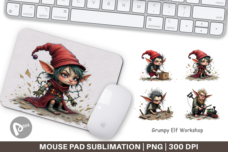 Mouse Pad Grumpy Elf Workshop