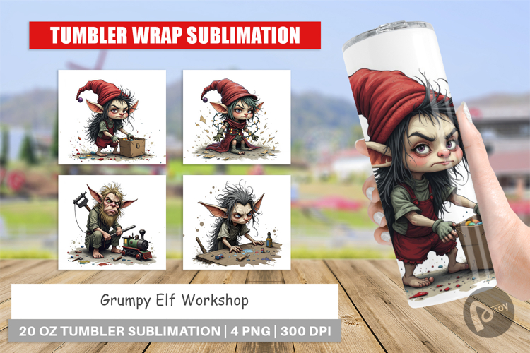 Tumbler Grumpy Elf Workshop