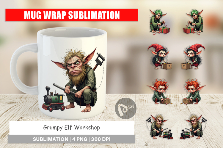 Mug Wrap Grumpy Elf Workshop