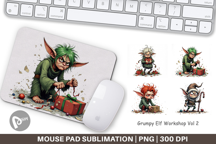 Mouse Pad Grumpy Elf Workshop