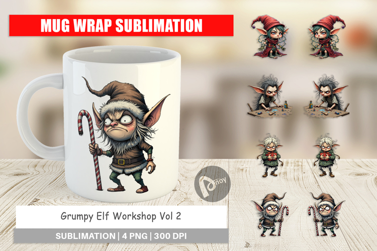 Mug Wrap Grumpy Elf Workshop