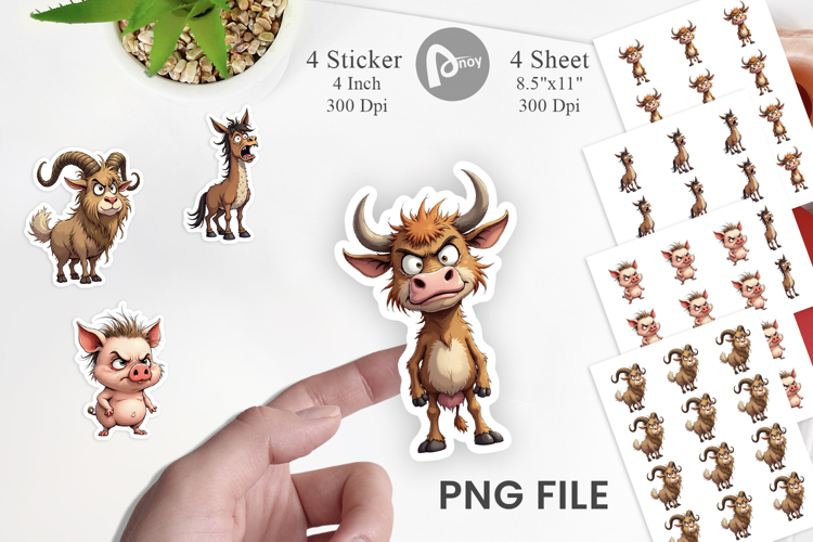 Grumpy Farm Animals Sticker
