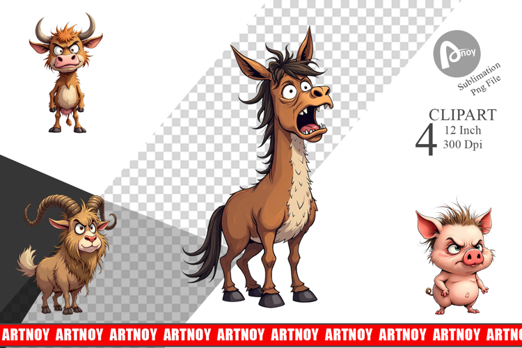 Grumpy Farm Animals Clipart