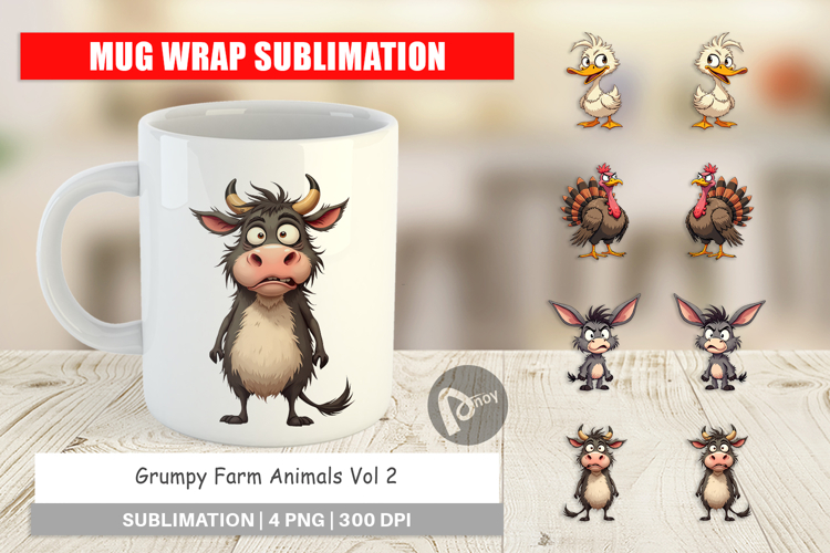 Mug Wrap Grumpy Farm Animals