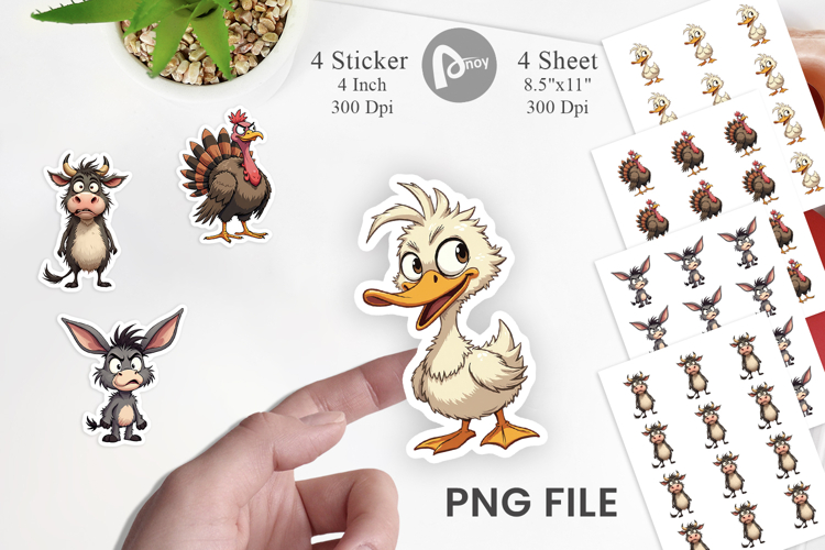 Grumpy Farm Animals Sticker