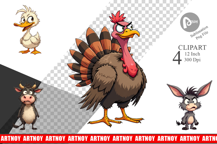 Grumpy Farm Animals Clipart