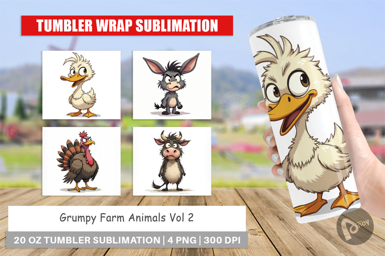 Tumbler Grumpy Farm Animals