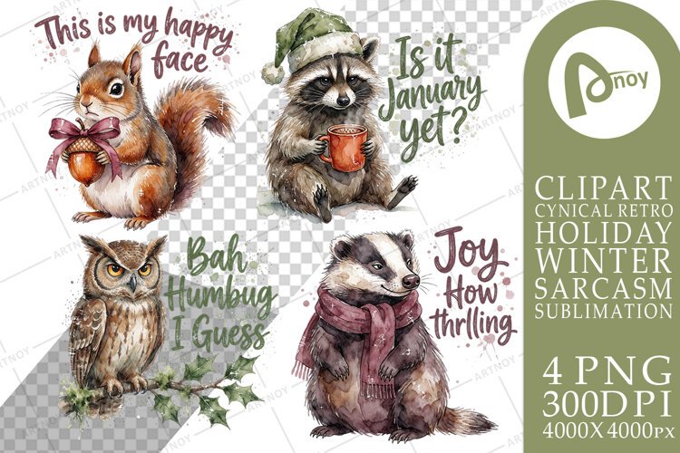 Grumpy Christmas Burnout Sublimation example image 1