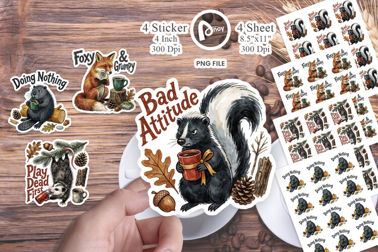 Forest Foragers Coffee Sticker example image 1
