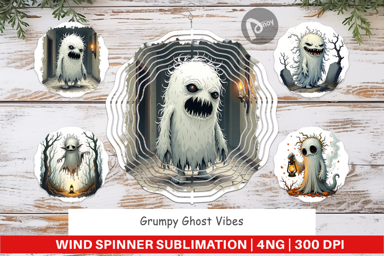 Wind Spinner Grumpy Ghost