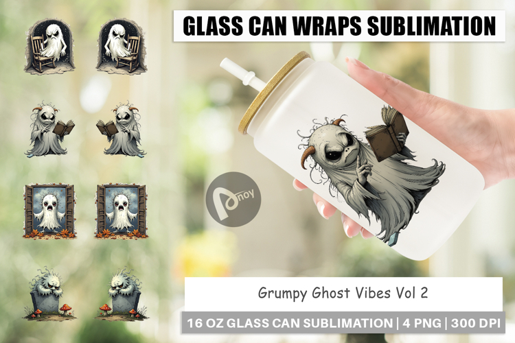 Glass Can Grumpy Ghost