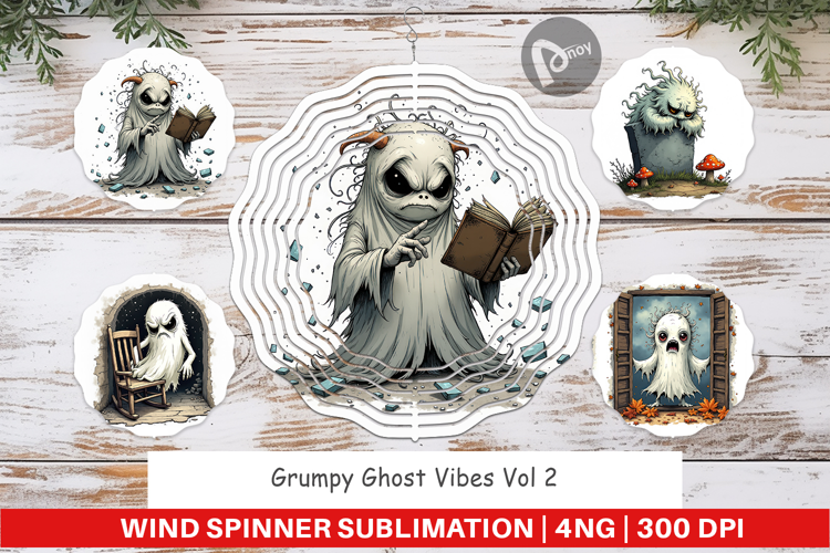 Wind Spinner Grumpy Ghost