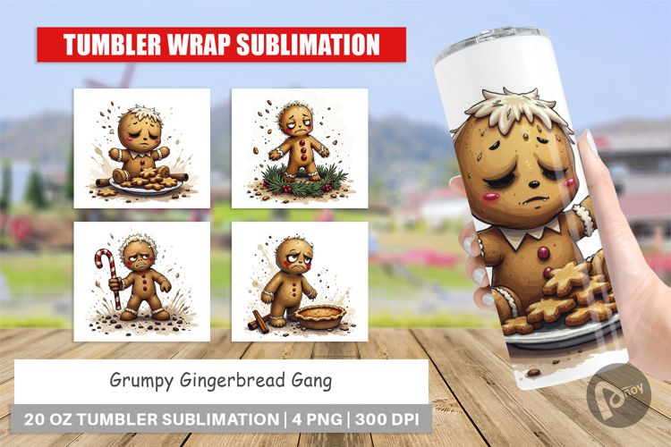 Tumbler Grumpy Gingerbread Gang