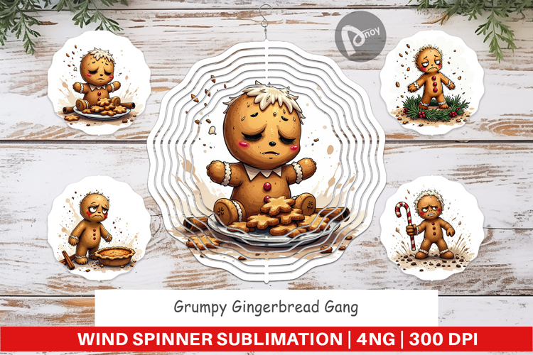 Wind Spinner Grumpy Gingerbread Gang