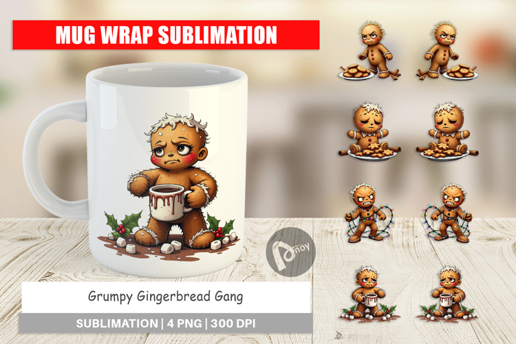 Mug Wrap Grumpy Gingerbread Gang