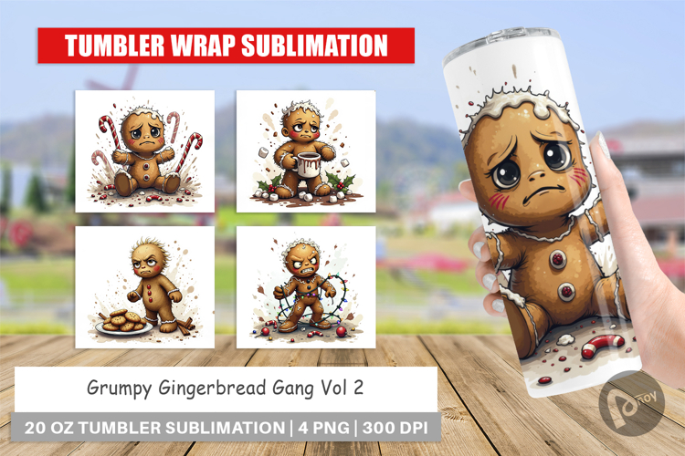 Tumbler Grumpy Gingerbread Gang
