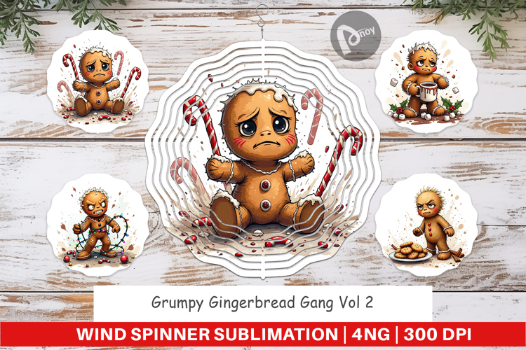 Wind Spinner Grumpy Gingerbread Gang